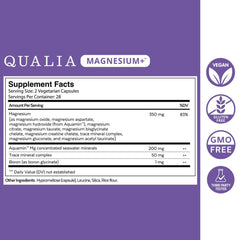 Qualia Magnesium+ | 10 Magnesium Forms with 70+ Trace Minerals for Energy, Sleep & Recovery.