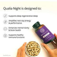Qualia Night | Natural Support for Deep Restorative Sleep & Morning Energy.
