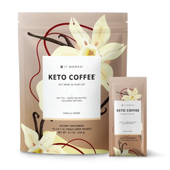 IT WORKS! Keto Coffee – Vanilla Crème | Instant Keto-Friendly Coffee Mix (15 Packets).