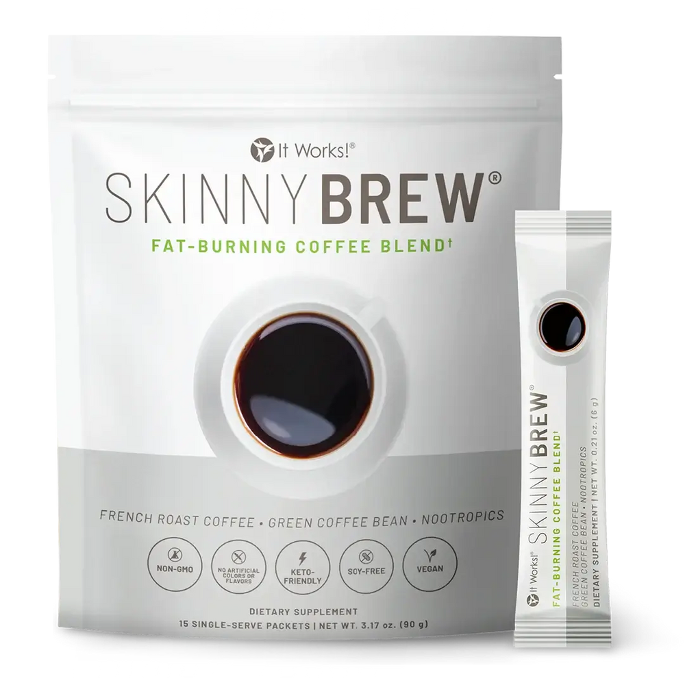 It Works Skinny Brew – French Roast | Fat-Burning Coffee Blend, 15 Single-Serve Packets.