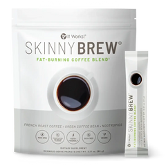 It Works Skinny Brew – French Roast | Fat-Burning Coffee Blend, 15 Single-Serve Packets.