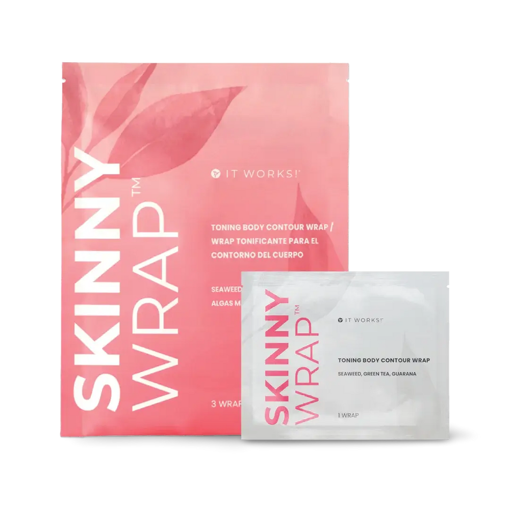 It Works Skinny Wrap – Toning & Firming Body Wraps with Seaweed, Green Tea & Guarana (3 Wraps).