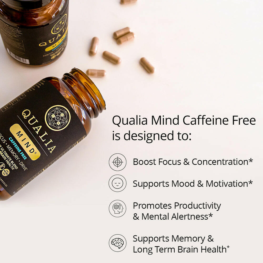 Qualia Mind Caffeine Free 2.0 – Premium Nootropic Formula (120 Capsules).