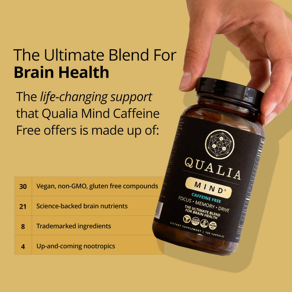 Qualia Mind Caffeine Free 2.0 – Premium Nootropic Formula (120 Capsules).