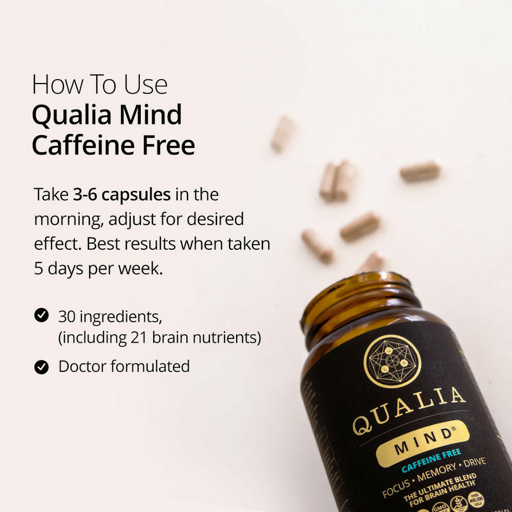 Qualia Mind Caffeine Free 2.0 – Premium Nootropic Formula (120 Capsules).
