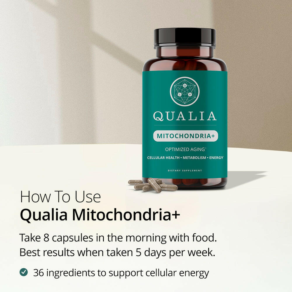 Qualia Mitochondria+ | 34-Ingredient Mitochondrial & Cellular Energy Support.