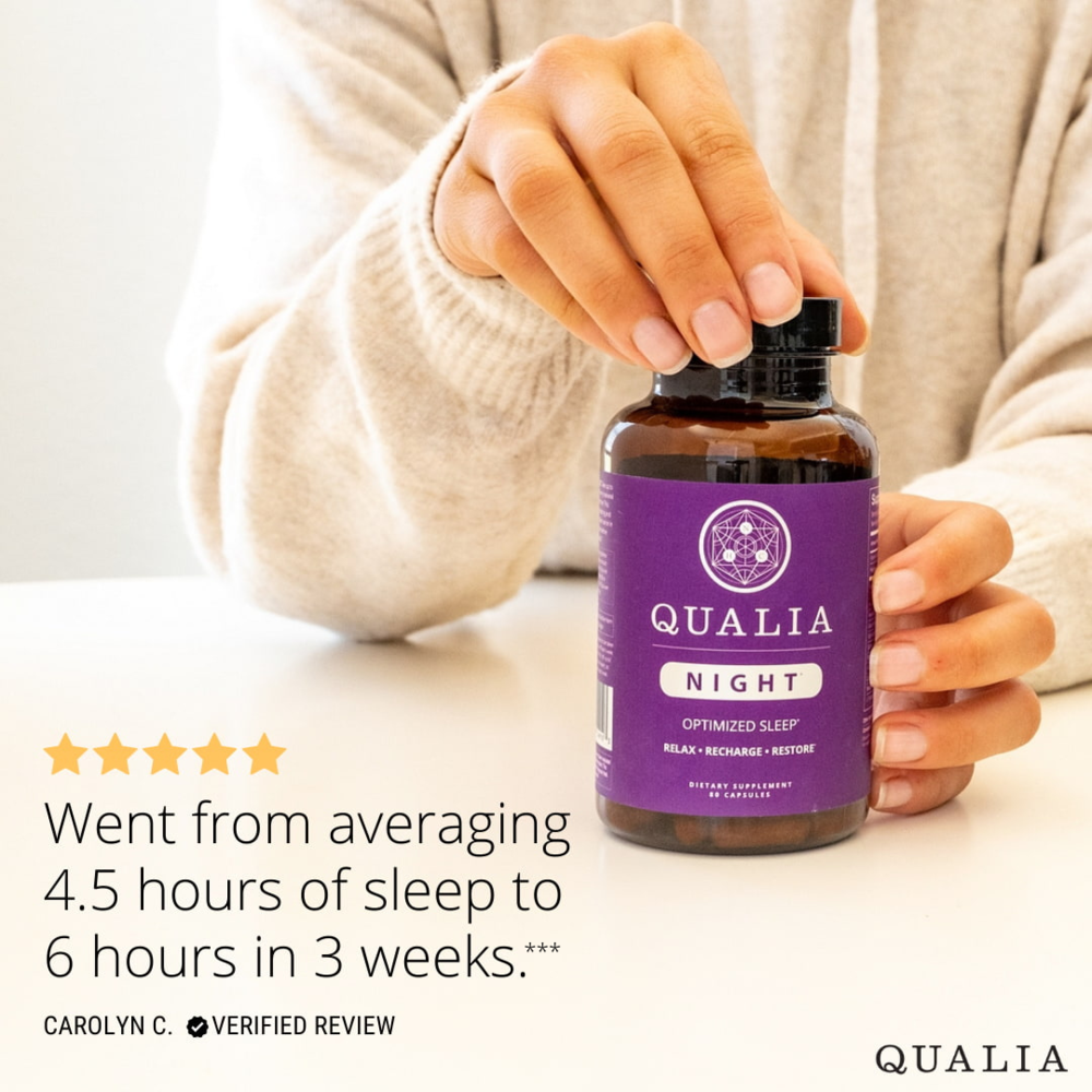 Qualia Night | Natural Support for Deep Restorative Sleep & Morning Energy.