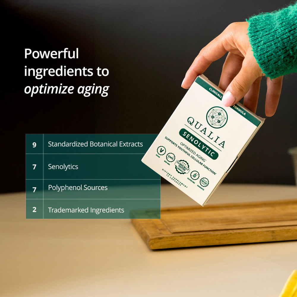 Qualia Senolytic – Two-Day Cellular Rejuvenation Regimen (12 Capsules).