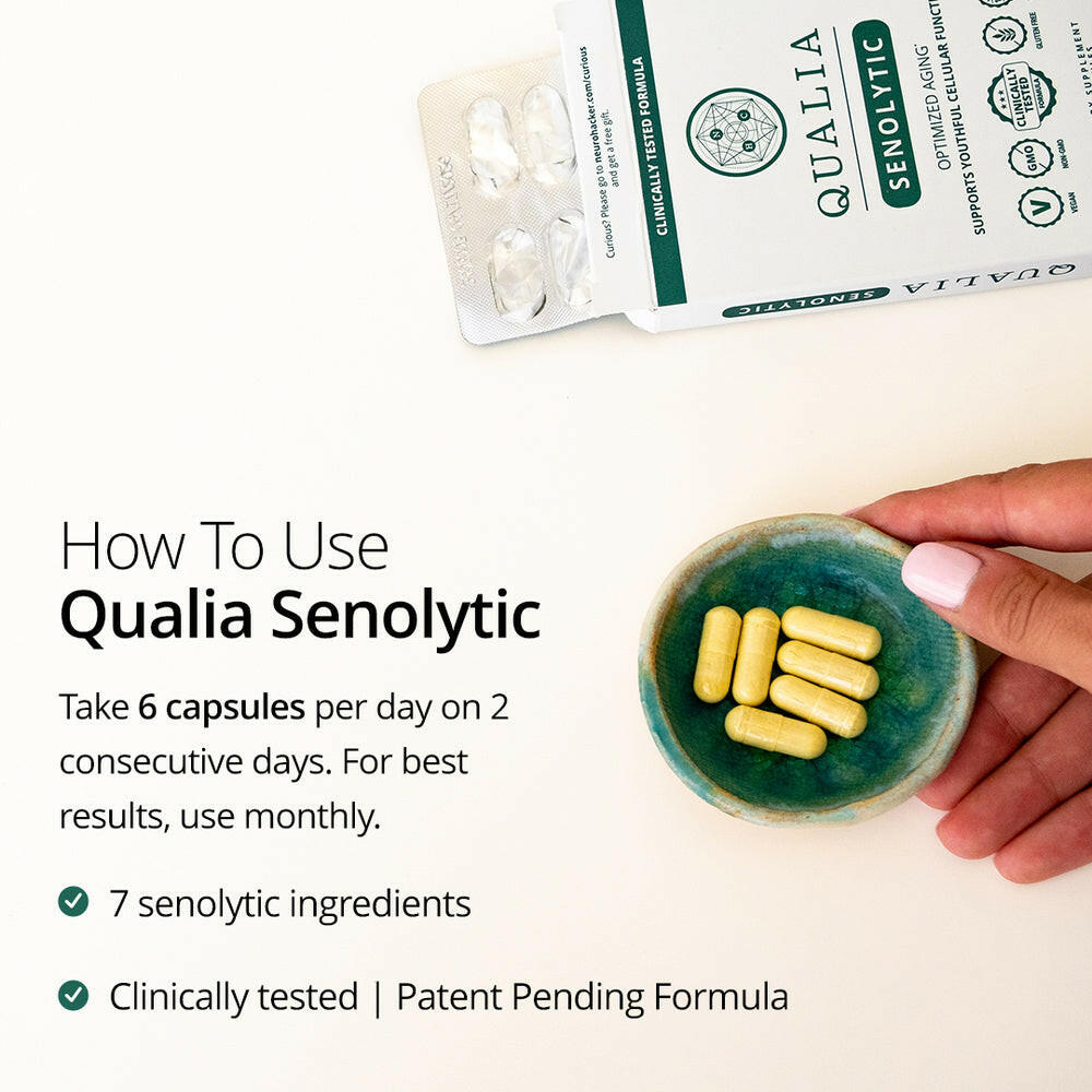 Qualia Senolytic – Two-Day Cellular Rejuvenation Regimen (12 Capsules).