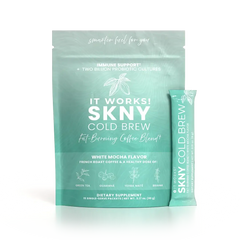 It Works SKNY Cold Brew – White Mocha | Fat-Burning Coffee Blend with Probiotics, 15 Single-Serve Packets
