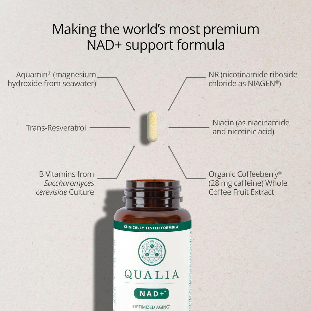 Qualia NAD+ | Advanced Cellular Energy & Vitality Formula | 14 Premium Ingredients.